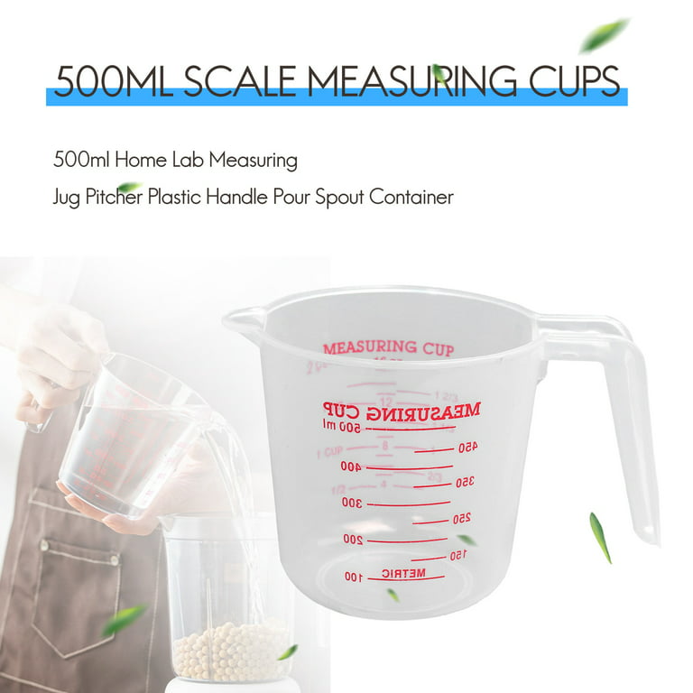 Sodial 500ml Home Lab Measuring Jug Pitcher Plastic Handle Pour Spout Container