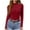 Red, variant on QQAMB Women's Mock Turtleneck Long Sleeve Shirts Ribbed Knit Lightweight Pullover Sweater Stretch Fitted Thermal Top Army Green 3XL