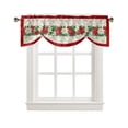 thumbnail image 3 of Christmas Poinsettia Berries Window Curtain Living Room Kitchen Cabinet Tie-up Valance Curtain Rod Pocket Valance, 3 of 6