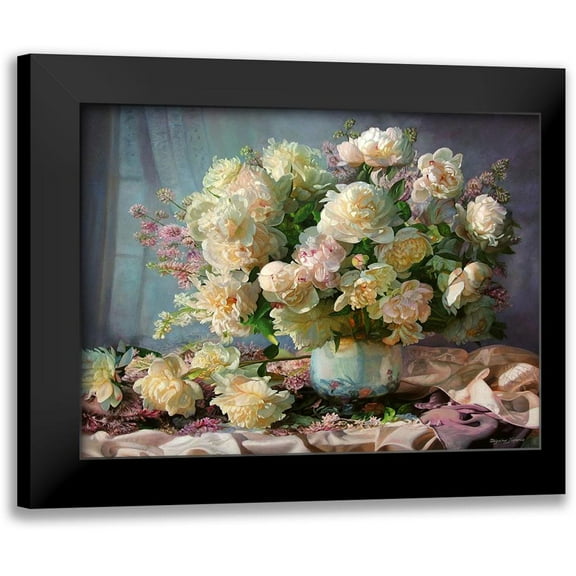 Kopania, Zbigniew 14x12 Black Modern Framed Museum Art Print Titled - Baroque Peonies