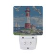 thumbnail image 5 of WOBOGO Coastal Lighthouse LED Night Light 2 Pcs Set 0.5 Watt Wall Plug in Dusk to Dawn Automatic Switch Soft White Light, 5 of 7