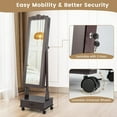 thumbnail image 5 of CHARMAID Rolling Jewelry Armoire with Full Length Mirror, Lockable Stand up Jewelry Cabinet with Lights and Wheels, Standing Jewelry Organizer with Drawers, Mirror with Jewelry Storage (Espresso), 5 of 9