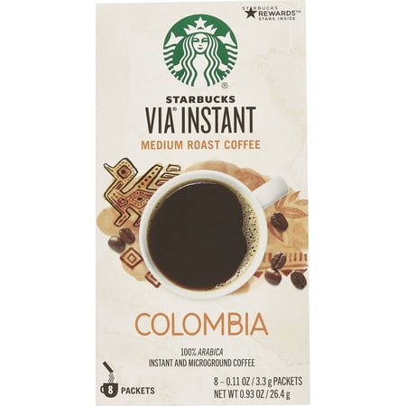 Starbucks Via Instant Coffee Medium Roast Colombia -- 8 Packets