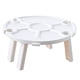 thumbnail image 1 of Mesa de comedor plegable Barbacoa al aire libre Mochilero Camping Escritorio de vino portátil con portavasos Bandeja de refrigerios Suministros para el hogar Blanco Inevent HA011716-01, 1 of 7