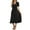 Black, variant on Solid Dress Women V Neck Lace up Short Sleeve Solid Pleated Dresses Pleated Long Dress Fall Dress Red L2