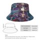 thumbnail image 2 of Genshin Impact Mona Chica Anime Sombrero bucket para adultos, gorra de protección solar, sombrero de pescador plegable para viajes al aire libre, pesca y actividades de verano, 2 of 6