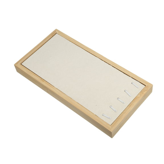 Vocoste Bamboo Wood Bracelet Tray Stackable Storage Jewelry Tray Showcase Display Organizer for Bracelets Beige
