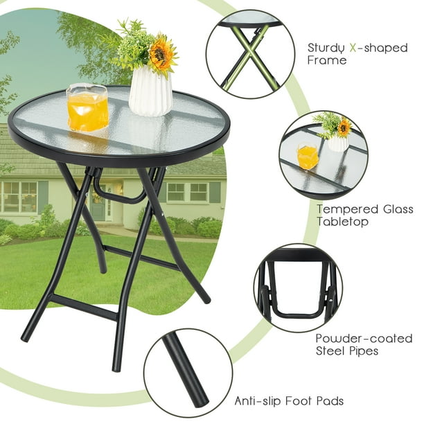 Small glass sale patio table