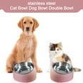 thumbnail image 4 of Cuenco de acero inoxidable para gatos y perros, con protección para las vértebras cervicales y boca oblicua, cuenco para comida para mascotas., 4 of 5