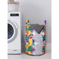 thumbnail image 3 of Colorful Laundry Bag, Modernistic Rainbow Colored Paisley Pattern Abstract Repetitive Motifs, Basket with Handles Drawstring Closure for Laundromats, 13" x 19", Purpleblue Multicolor, by Ambesonne, 3 of 4