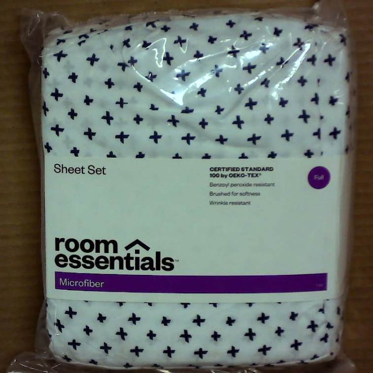 Microfiber Sheet Set Full Blue Pattern Room Essentials