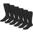 thumbnail image 2 of 6 Pairs of Extra Wide Diabetic Socks,Mid/Over-the-Calf Medical Swollen Feet Socks (Black, 10-16), 2 of 5