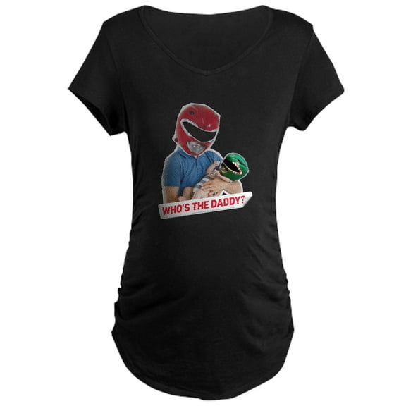 CafePress - Power Rangers Who's The Women's Maternity T Shirt - Maternity Dark T-Shirt
