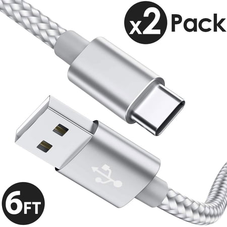 2x 6FT USB Type C Cable Fast Charging Cable USB-C Type-C 3.1 Data Sync Charger Cable Cord For Samsung Galaxy S10 S9 S9+ Galaxy S8 S8 Plus Nexus 5X 6P OnePlus 2 3 LG G5 G6 V20 HTC M10 Google Pixel XL price history on PriceWatchPro