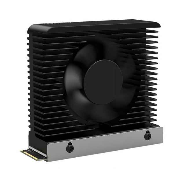 Ndcxsfigh Ventilador Enfriador Disipador Calor Torre CNC Radiador Activo para SSD M.2 2280 (negro SIN ARGB)