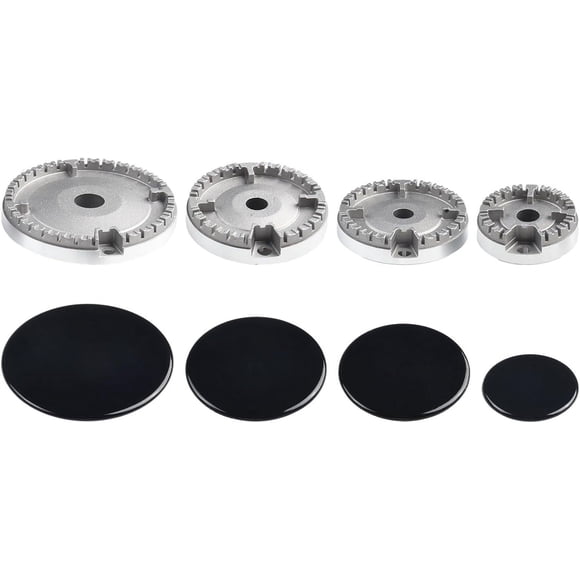 Cooker Hat Set, Gas Burner Cap Replacement Kit Gas Stove Burner Cap Crown Flame Cap Covers Fits Most Gas Stove Burners(Flat)