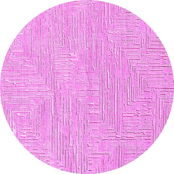 Ahgly Company Indoor Round Solid Pink Modern Area Rugs, 4' Round