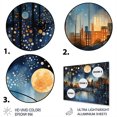thumbnail image 3 of Designart "Blue Bridge Urban Reflections Pointillism" Architecture Metal Art Print, 3 of 5