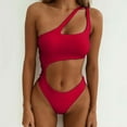 thumbnail image 2 of Women Bathing Suits One Piece Bathing Suit for Women Women One Shoulder Cutout High Waisted Bikini Set Crisscross 2 Piece Swimsuit Bathing Suit, 2 of 7