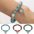 thumbnail image 3 of UDIYO Women Bracelet Faux Turquoises Luminous Floral Jewelry Elastic Beads Bangle Jewellery Gift, 3 of 7