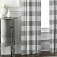 thumbnail image 3 of Lumberjack Check Gray/White Pole Top Drapery Panel - Pair 50"x144", 3 of 4