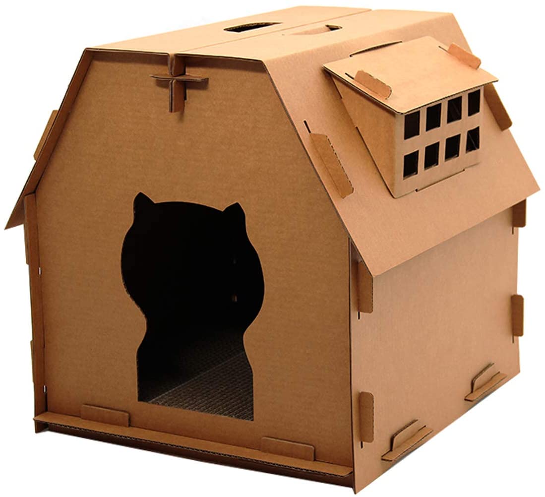 Cat House Scratcher Cardboard with Scratch Pad Scratching Pad Cat House