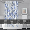 thumbnail image 6 of Blue Floral Shower Curtain, Aesthetic Spring Shower Curtain for Bathroom Waterproof Fabric Watercolor Shower Curtain Set with Hooks, 72x72 Inch, 6 of 6