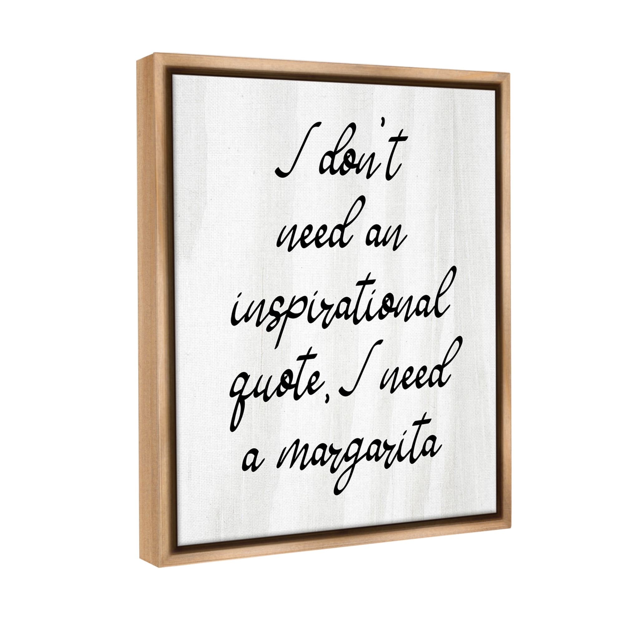 Stupell Industries Funny Need Margarita Food & Beverage Painting Brown Floater Framed Canvas Art Print Wall Art, 25 x 31
