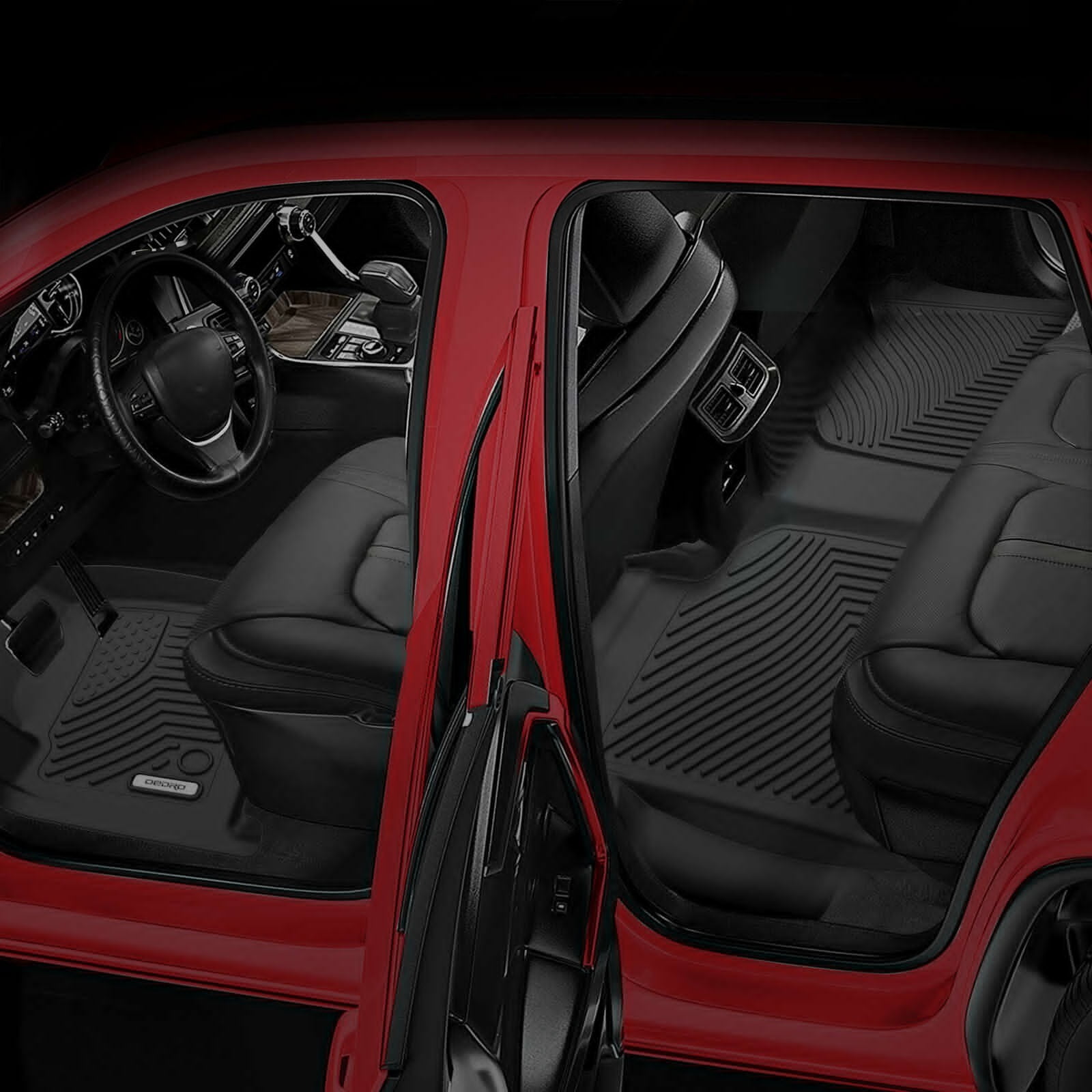 RVNI Floor Mats compatible with 2019-2023 2024 Chevy Silverado 1500 2019-2023 GMC Sierra 1500 all weather