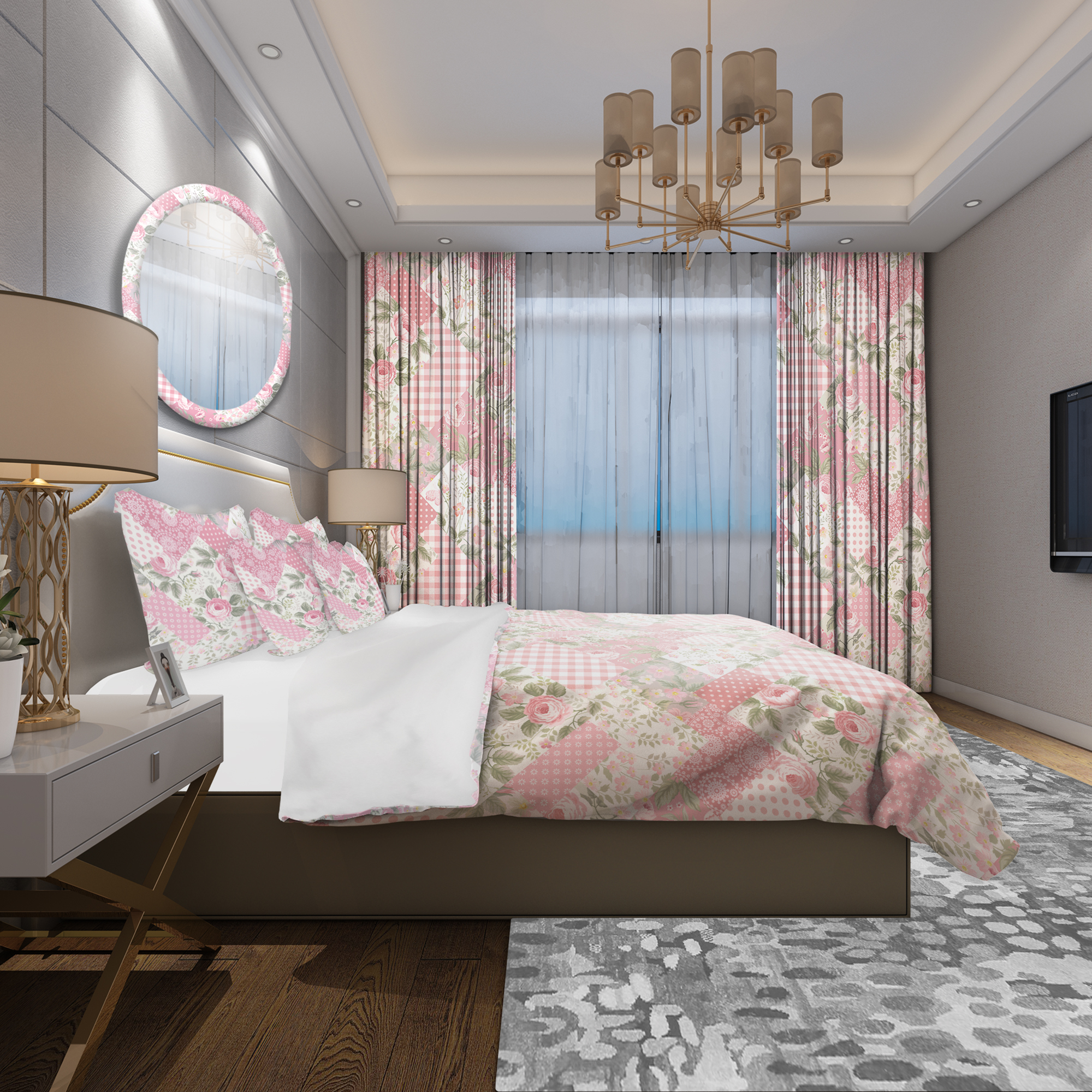 Designart 'Decorative Patchwork Floral Pattern' Patterned Duvet Cover Set