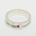 thumbnail image 2 of LBG British Made 10k White Gold Natural Ruby Mens Band Ring - 25 size options - Size 11.5, 2 of 6