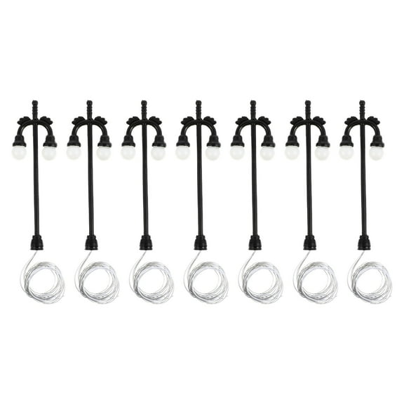 LABSERRON 7Pcs Village Street Lights Mini House Design For Garden Furniture Diy 2.6X0.2X0.2in