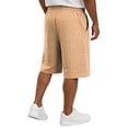 thumbnail image 5 of Delconic Men Gingham Plaid Quick Dry Casual Knee Length Shorts Elastic Drawstring Waist Side Pocket Loose Fit Short Pants For Summer Beach Daily Walking Outdoor Vacation Wear Orange L, 5 of 5