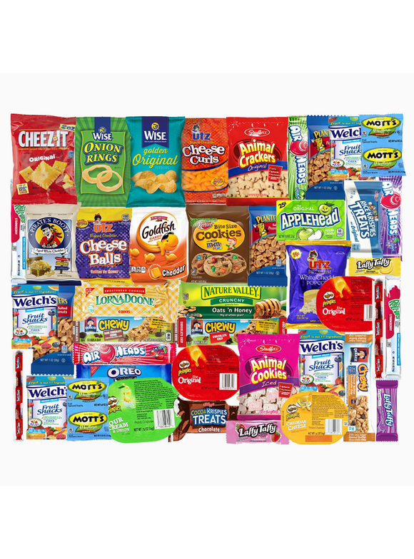 Snack Variety Pack, Snack Sampler And Care Package For Offices, College Student, Snack Gift Package For Family, Birthday, Men, Women and Kids 45 Count