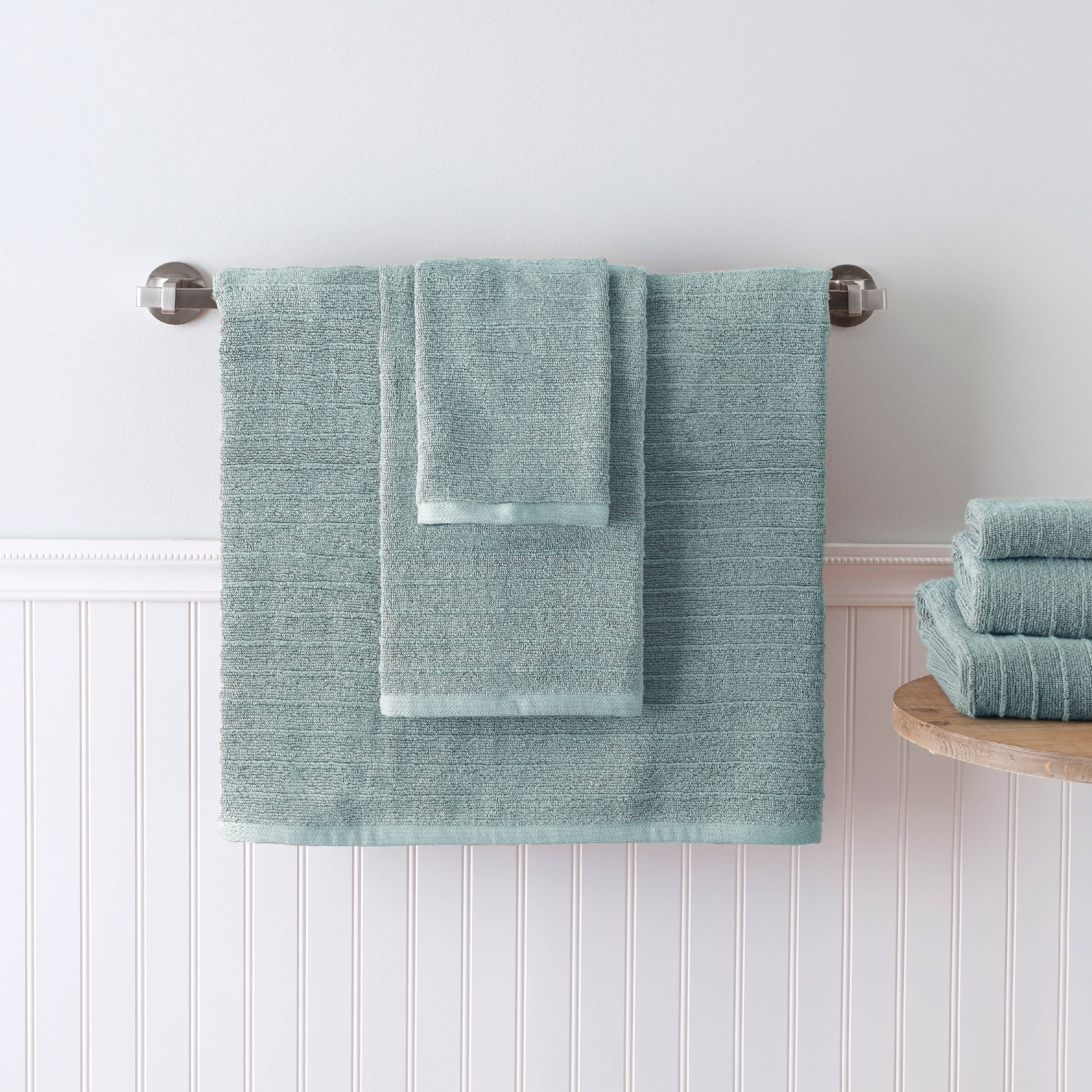 Welhome Soft Cotton Loop 6 Piece Bath Towel Set, Mineral