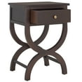 thumbnail image 5 of SAFAVIEH Maxine Solid Nightstand with Storage Drawer, Walnut (18 in. W x 15 in. D x 26.8 in. H), 5 of 13