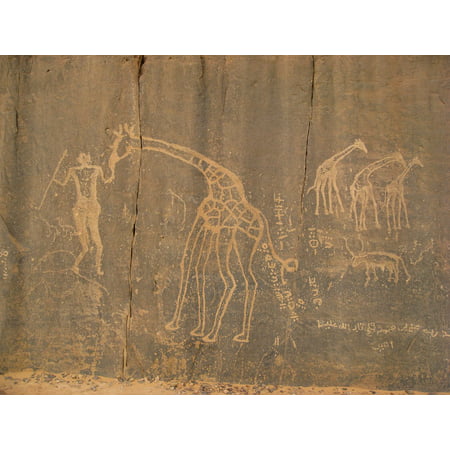 Canvas Print Giraffes Tassili Sahara Cave Paintings Prehistory Stretched Canvas 10 x