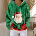 thumbnail image 6 of Womens Christmas Sweatshirts Flannel Fuzzy Hoodie for Women Oversized Fit Pocketed Long Sleeve Soft Sweaters (XL, Xmas-Green #A), 6 of 7
