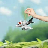 HomeDM Christmas Airplane Ornaments for Christmas Tree Decoration Hanging Pendant Christmas Vehicle Ornaments Gifts for Birthday Xmas Tree Home Decor (Airplane)