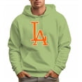 thumbnail image 4 of Men's 100% Cotton Orange LA Design Hoodie 330g Thick Pocket Sweatshirt, 4 of 16