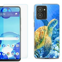 For HMD Vibe Shockproof Phone Case Cover with Tempered Glass Screen Protector, by OneToughShield - Sea Turtle