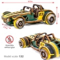 thumbnail image 3 of Kit de maqueta de coche de madera WOODEN.CITY Premium, rompecabezas 3D para adultos, 3 of 8