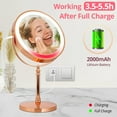 8" Lighted Makeup Mirror, Rechargeable Double Sided 1X/10X Magnifying