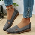 thumbnail image 4 of Womens Knit Orthopedic Wedges Slip on Loafers Fall Casual Walking Driving Non Slip Work Shoes, 4 of 7