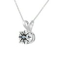 thumbnail image 2 of SuperJeweler 1/2 Carat Lab Grown Diamond Solitaire Necklace In Sterling Silver With Free Chain For Women, 2 of 5