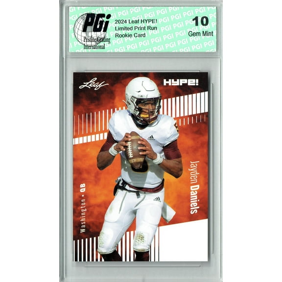 Jayden Daniels 2024 Leaf HYPE! #162A Only 5000 Made Rookie Card PGI 10