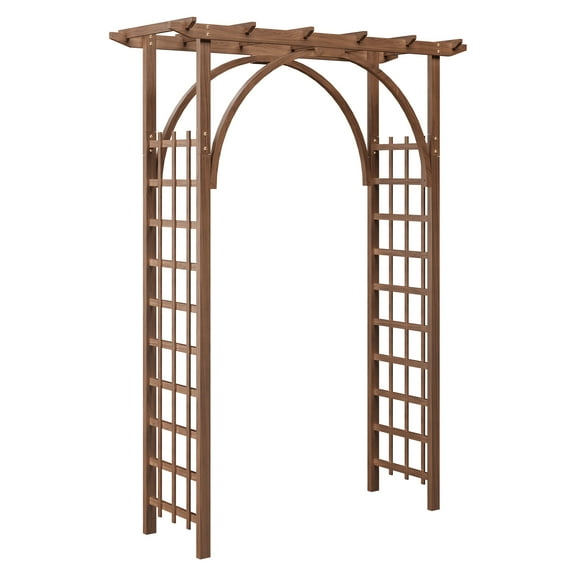 85in Wooden Arbor,Wedding Arch for Ceremony,Wood Trellis for Plant Climbing,Christmas Decor Pergola for Garden Backyard Lawn,Easy Assembly