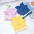 thumbnail image 4 of CBFFDC Pet Outfit White Flowers Decor Pet T shirt with Front Bowknot Ruffle Collar Spring Summer Puppy Tee Clothes, 4 of 6