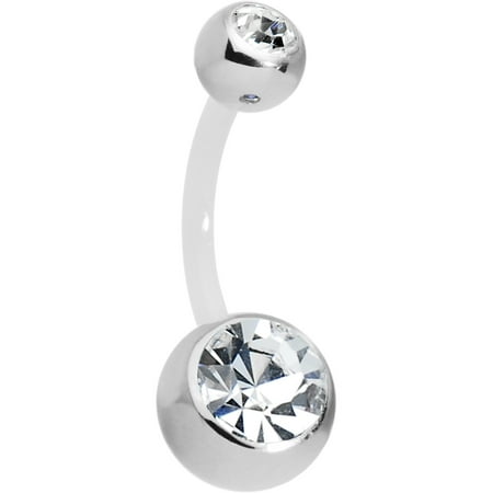 - Body Candy Bioplast Clear Double Accent Belly Button Ring