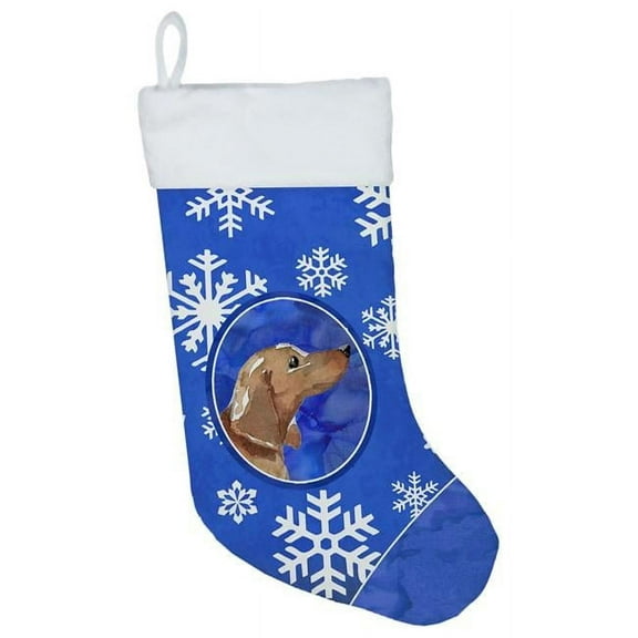 Carolines Treasures CK3943CS Winter Snowflakes Red Dachshund Christmas Stocking